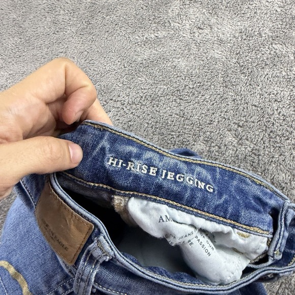 American Eagle Jeans‎ Womens 2 R Blue Super Stretch X Hi Rise Jegging Distressed - Picture 9 of 14